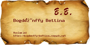 Bogdánffy Bettina névjegykártya